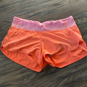 Lululemon speed shorts - orange